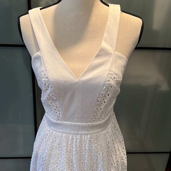 Leifsdottir Anthropologie Lila Eyelet White dress sz 4 - Picture 7 of 11